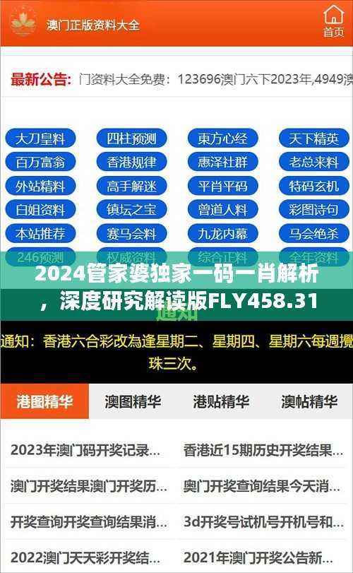 2024管家婆独家一码一肖解析,深度研究解读版FLY458.31