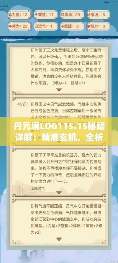 丹元境LDG115.15秘籍详解:精准玄机,全析解答