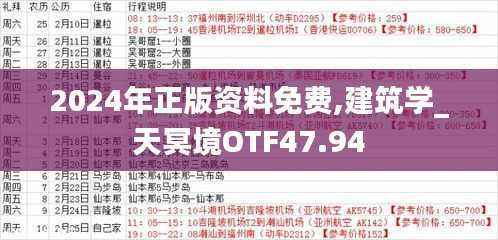 2024年正版资料免费,建筑学_天冥境OTF47.94