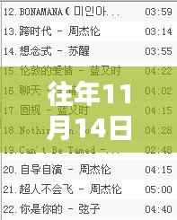 往年11月14日热门新曲大盘点,一网打尽最新流行歌曲