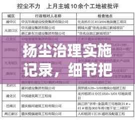扬尘治理实施记录，细节把控，成效显著