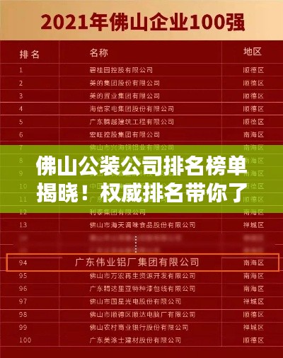 佛山公装公司排名榜单揭晓!权威排名带你了解行业佼佼者