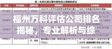 福州万科评估公司排名揭秘，专业解析与综合评估实力展现