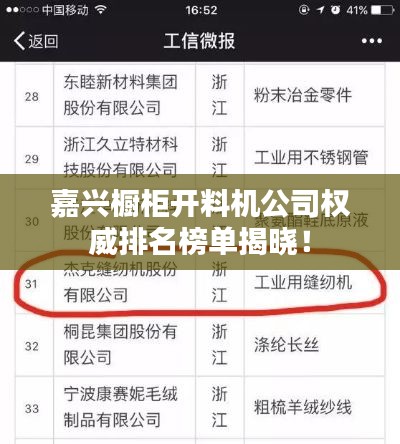 嘉兴橱柜开料机公司权威排名榜单揭晓!