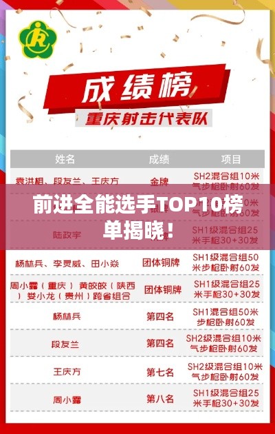 前进全能选手TOP10榜单揭晓！