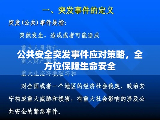 公共安全突发事件应对策略，全方位保障生命安全